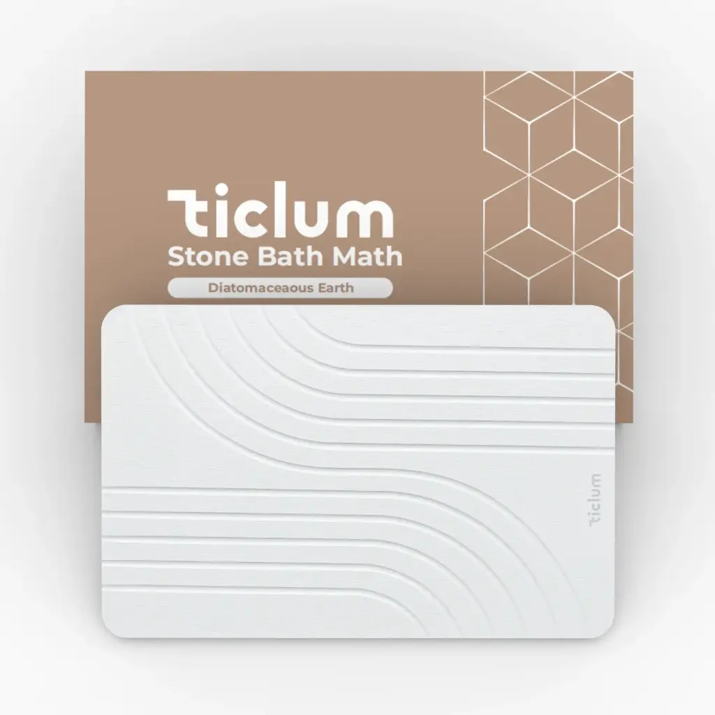 Alfombra de bany de diatomita blanca · Assecament ràpid i antilliscant
