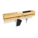 Portallaves de pared de madera de pino con ranura y soporte